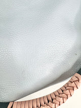 Fossil Cornflower Blue Grained Leather Shoulder Bag