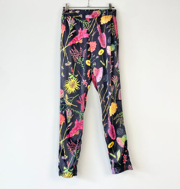 Gorman Black & Pink Floral Patterned Slacks - AU8
