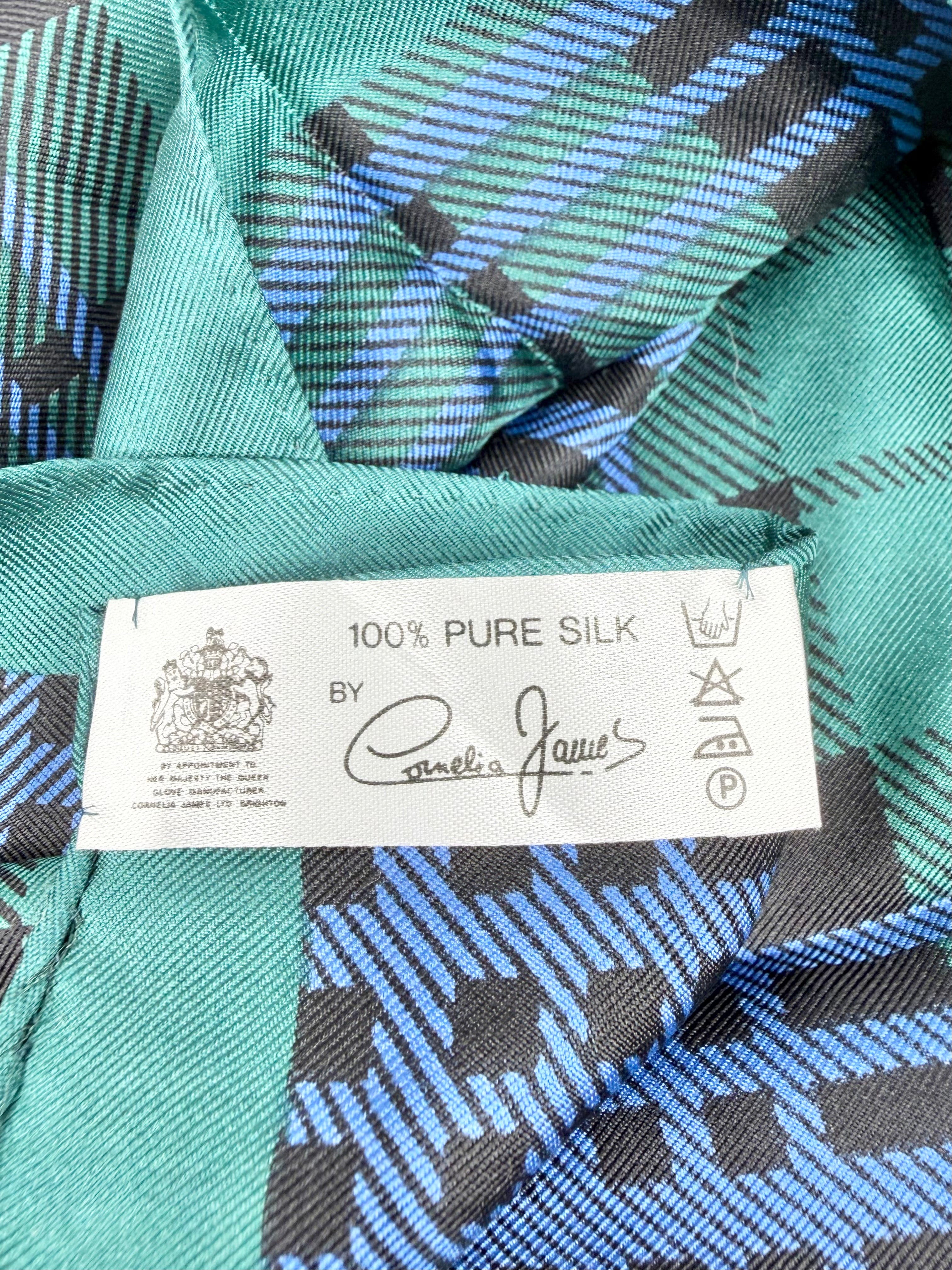 Black Watch Hand Rolled Green & Blue Tartan Scarf