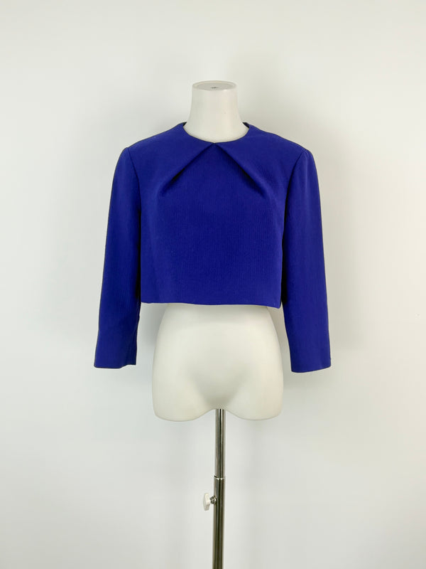 Preen by Thornton Bregazzi Cobalt Cropped Wool Top - AU10/12