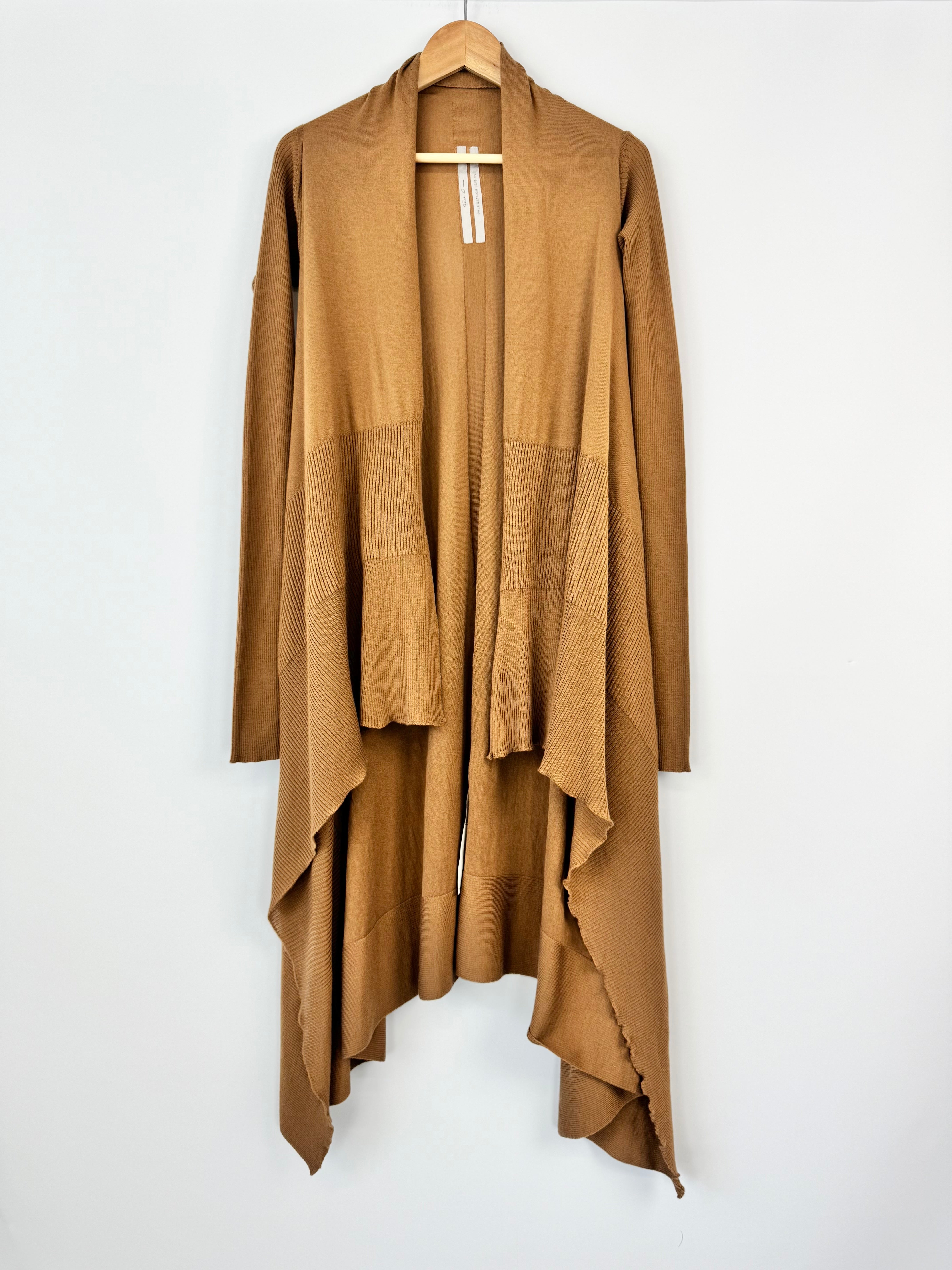 Rick Owens Phlegethon S/S21 'Honey' Waterfall Cardigan - AU6/8