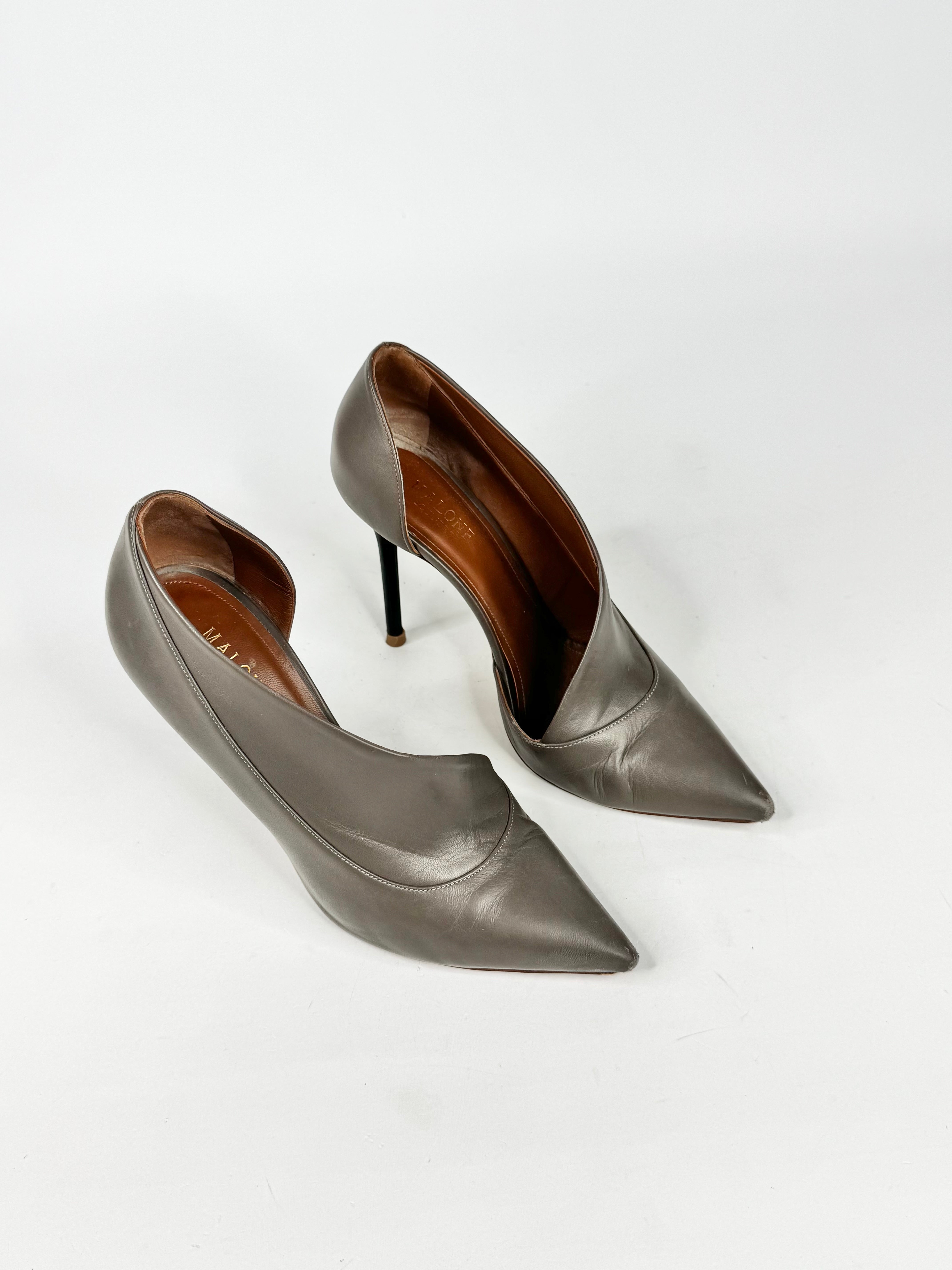 Malone Souliers Ash Grey Twist Stilettos - EU37.5