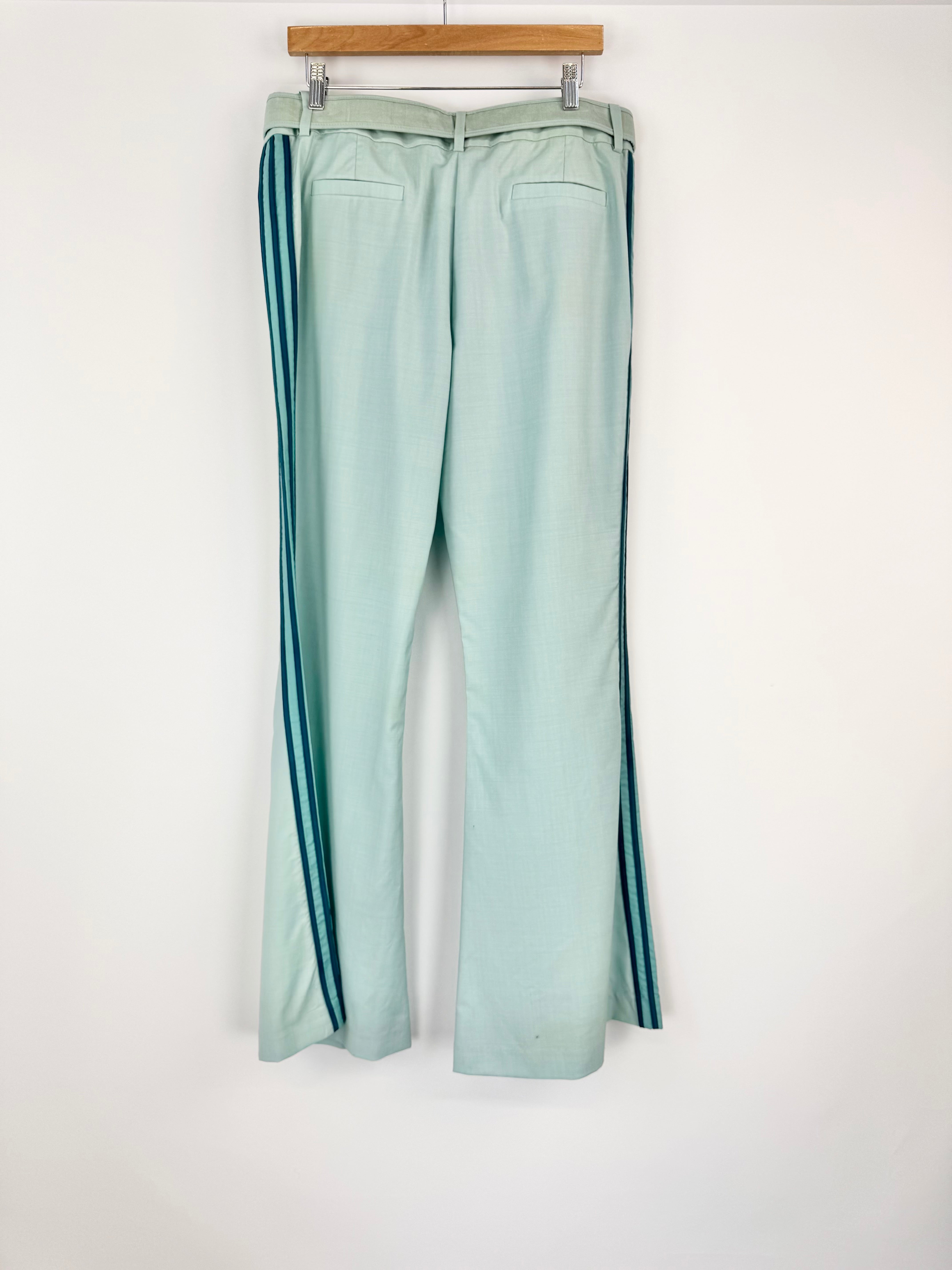 Zimmermann Aqua 'Moncur' Flared Wool Pants - AU12