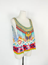 Camilla Mulitcoloured Jeweled Crop Vest - AU10