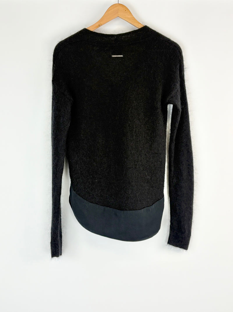 Armani Exchange Black Wool & Mohair Blend Sweater - AU10