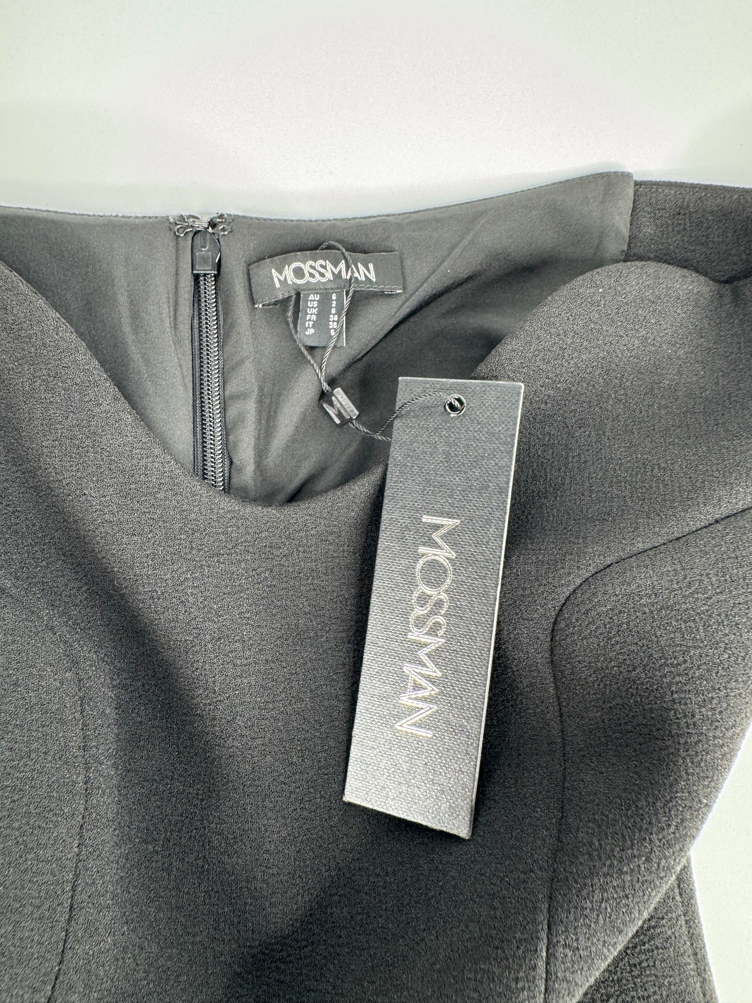 Mossman Black Fitted 'Modernist' Maxi Dress NWT - AU6