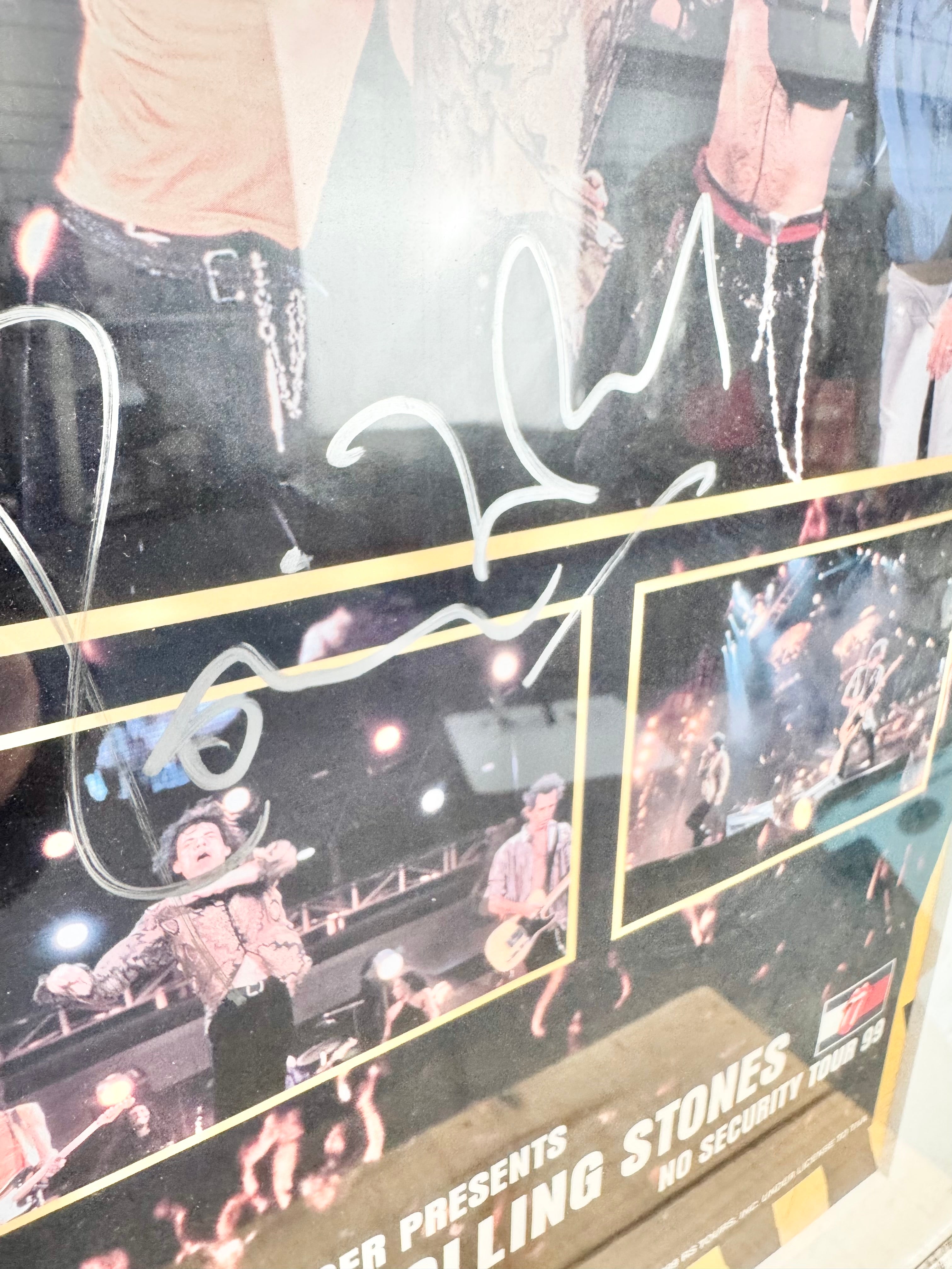 The Rolling Stoned Signed & Framed 1999 Rolling Stones 'No Security' Tour Poster