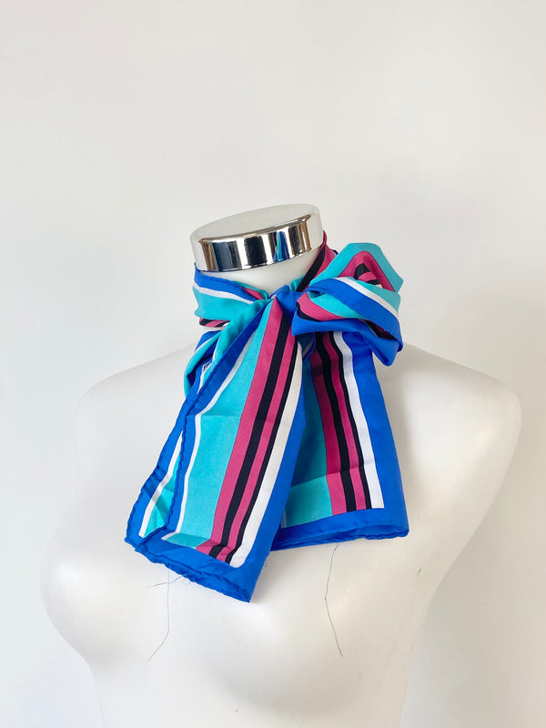 Oroton Blue Striped Scarf