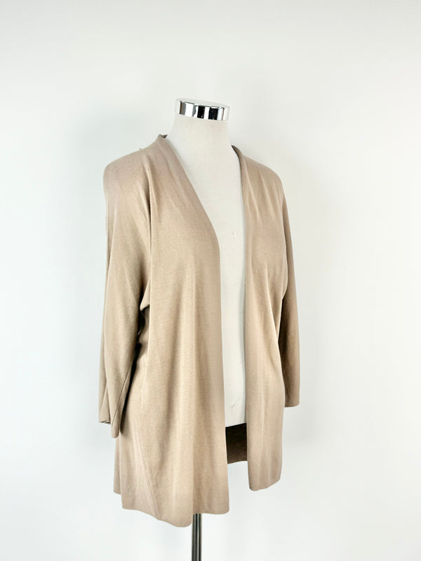 Le Tricote Perugia Lightweight Open Beige Cardigan - AU10/12