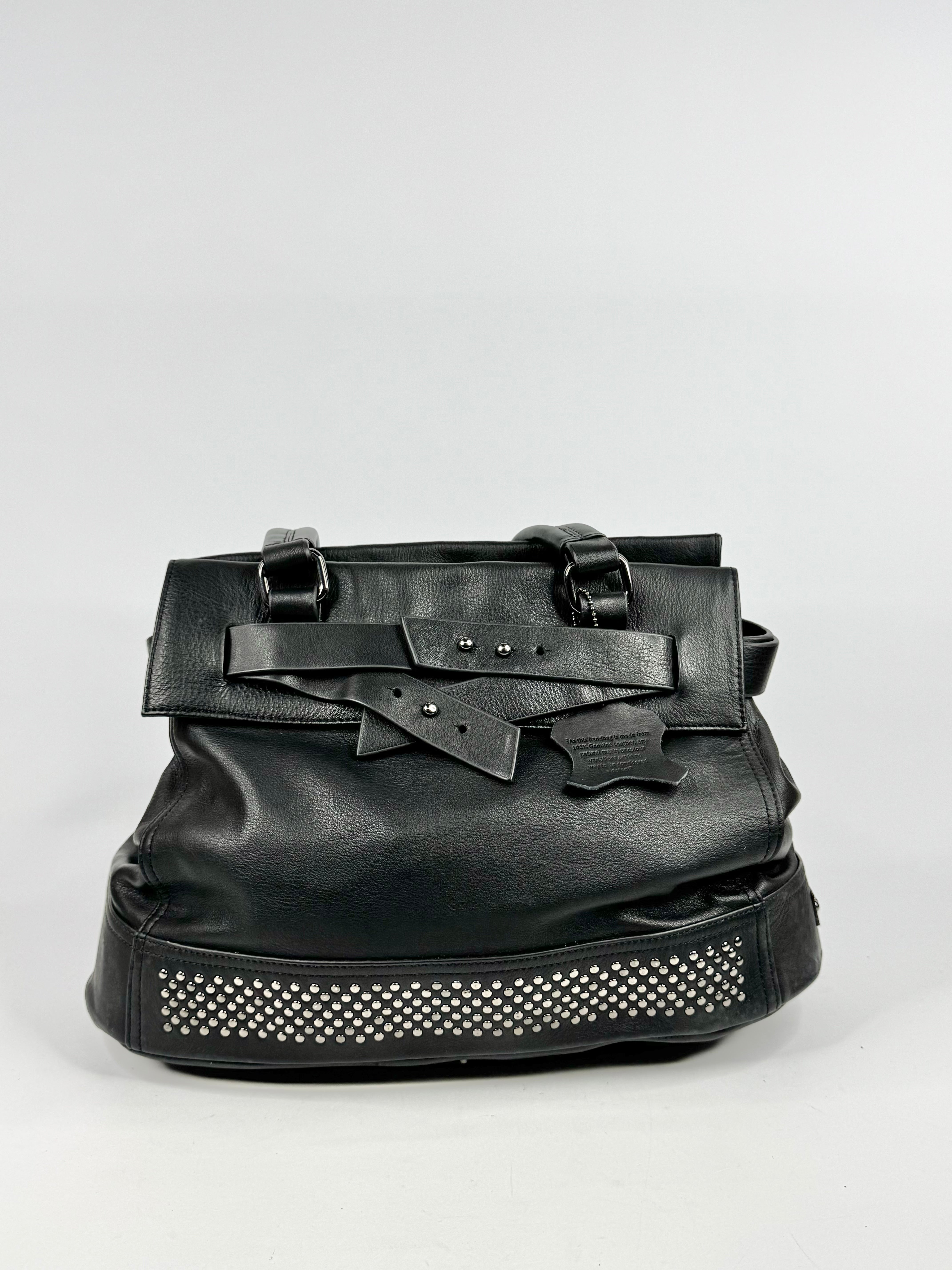 Tony Bianco Large Black Leather Shoulder Bag