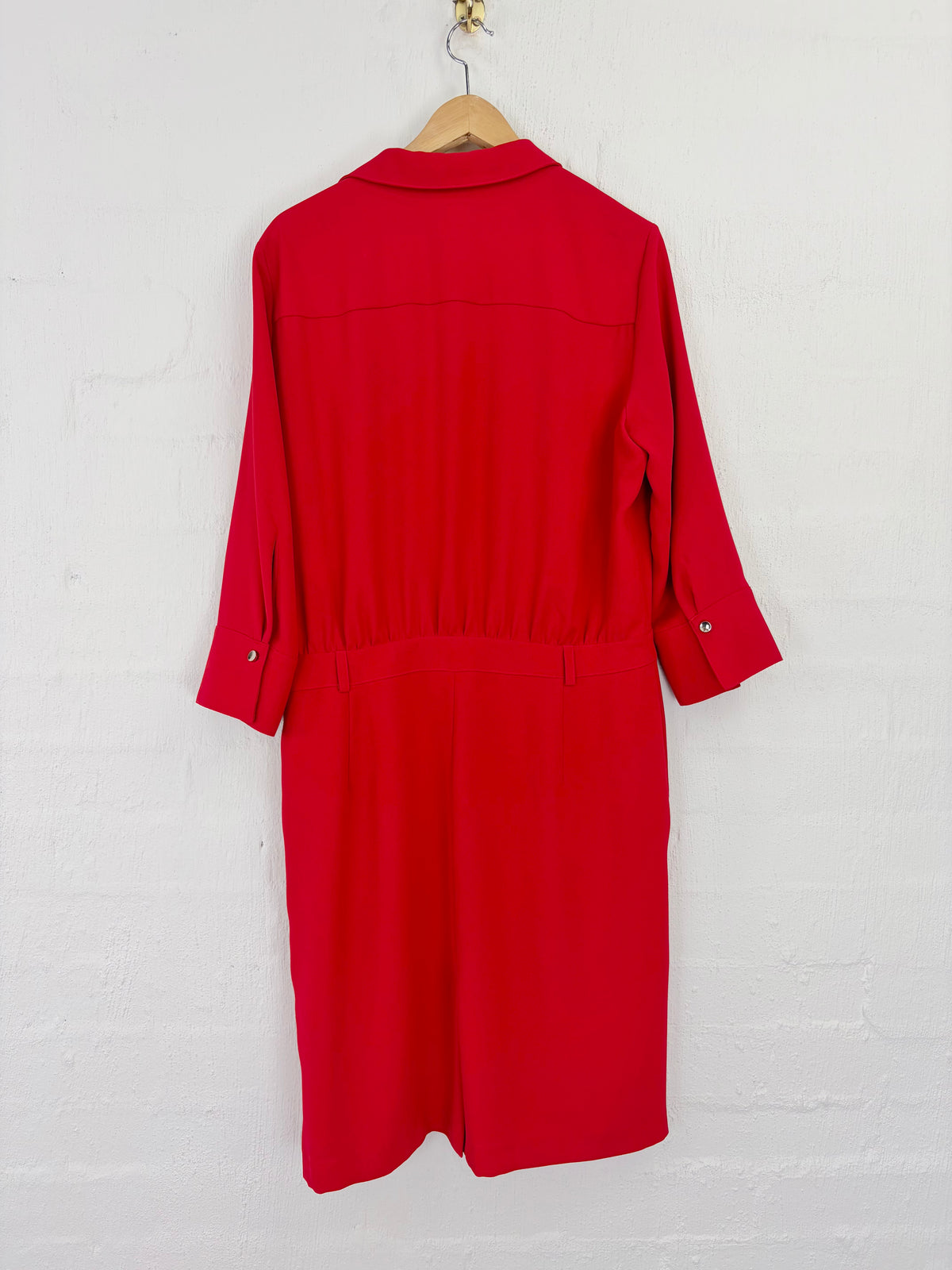 Marc Aurel Crimson Ruffle Trim Dress - AU10/12