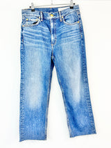 Rag & Bone Blue Denim 'Harlow' Mid Rise Straight Leg Jeans - 28