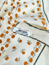 Vintage Jaeger Cream Apple Patterned Silk Scarf