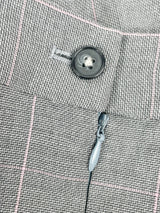 Farage Charcoal Striped Wool Midi Skirt - AU6