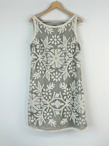 Hoss Intropia Sheer Beige Floral Sleeveless Dress - AU14