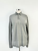 Zanone Stone Grey Polo Top - M