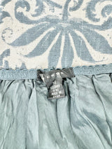 90s Verge Grey & Cream Silk Brocade Skirt - AU14