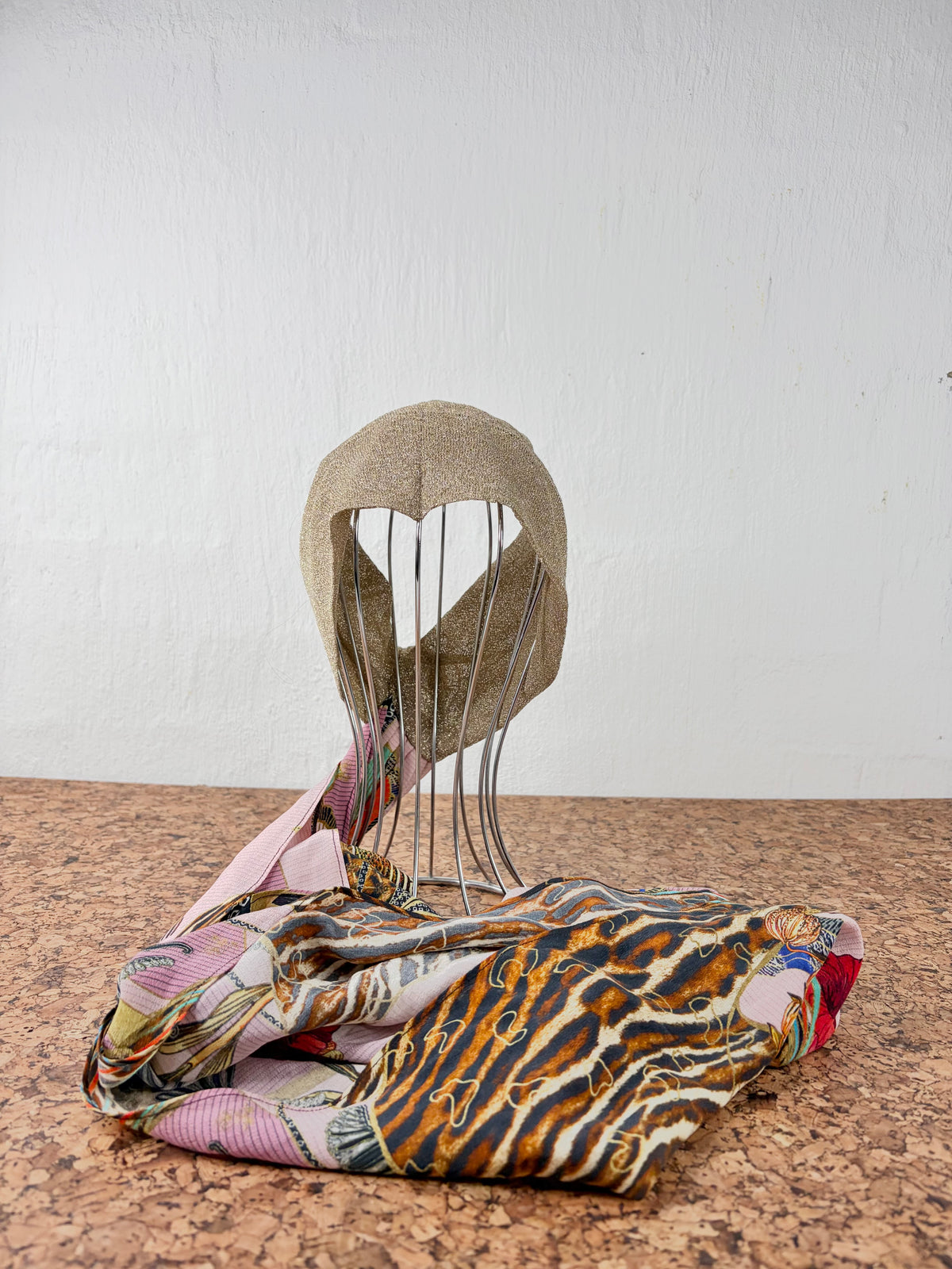 Camilla Pink & Animal Print & Lurex Headscarf