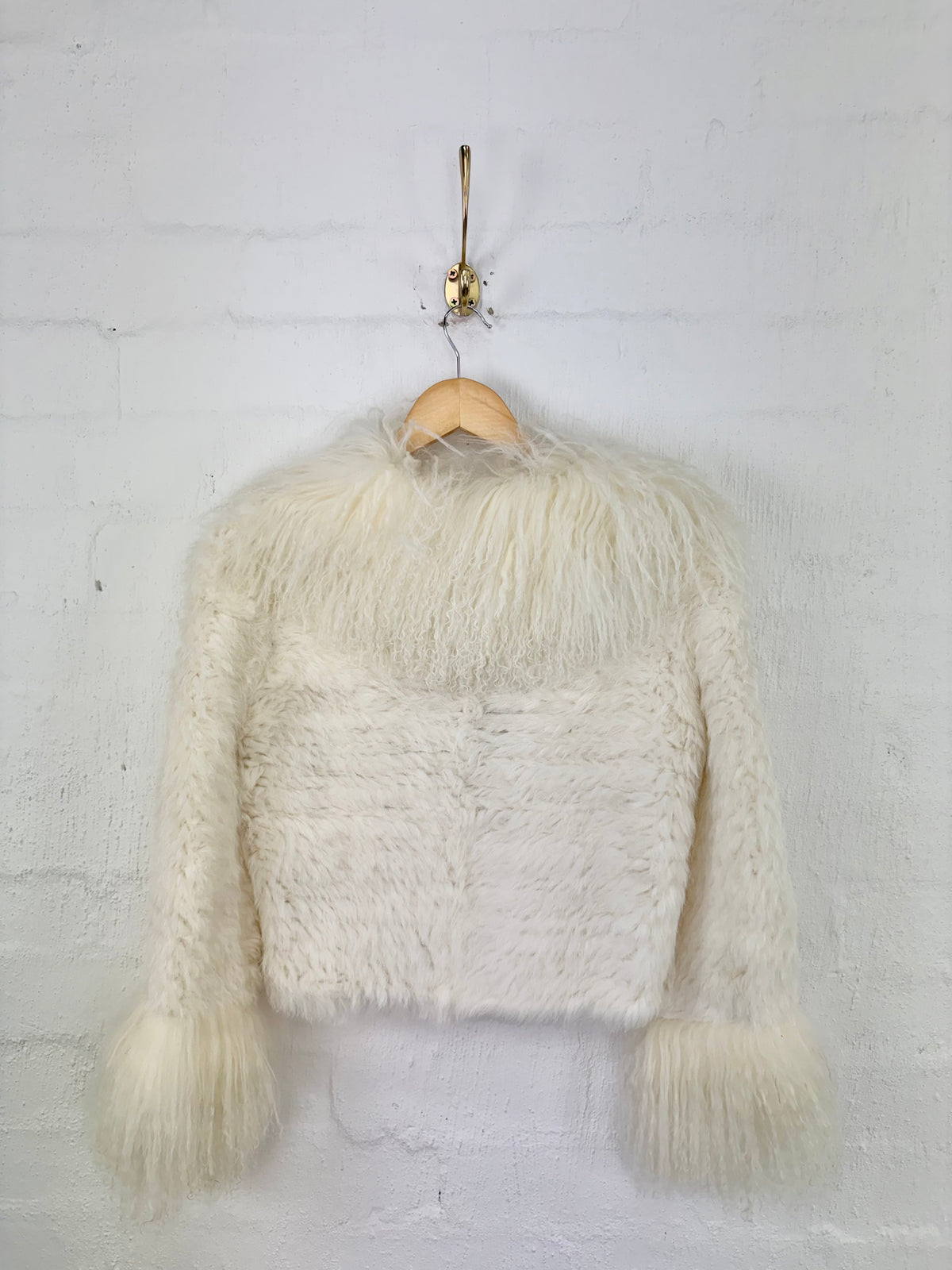 Harry Who White Rabbit Fur Crop cardigan - AU8