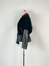 Vintage Norma Lissek Black with Red Trims Suede Jacket - AU8/10