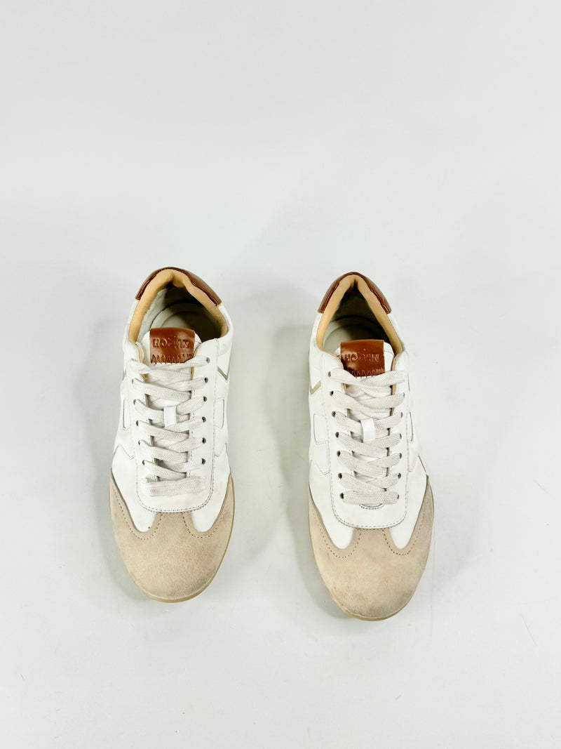 Hogan White & Cream Memory Foam Sneakers - EU35