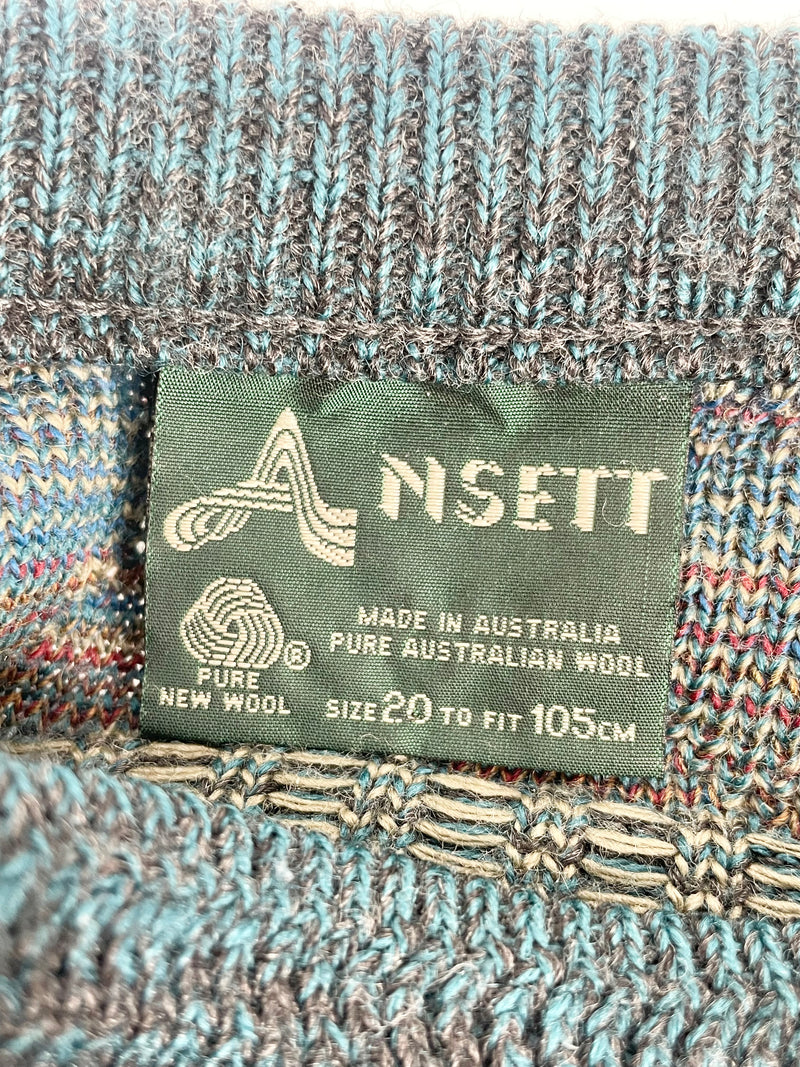 Vintage Ansett Multicolour 3D Knit Sweater - AU18/20