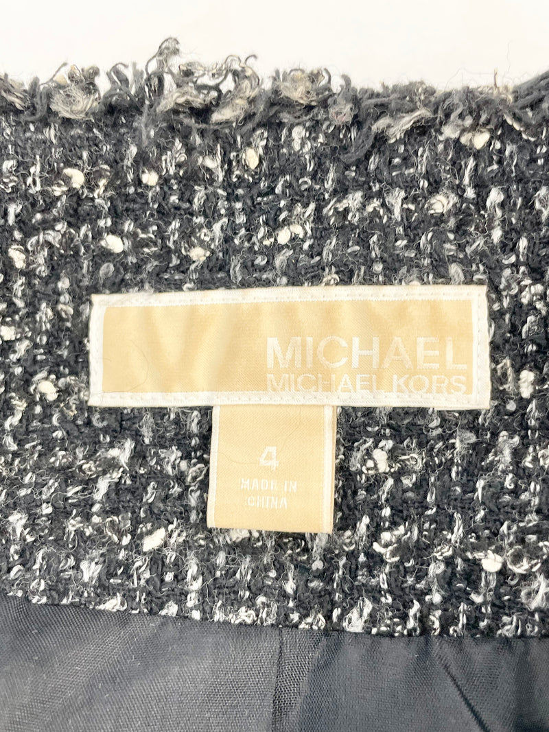 Michael by Michael Kors Black & White Knit Jacket - AU8