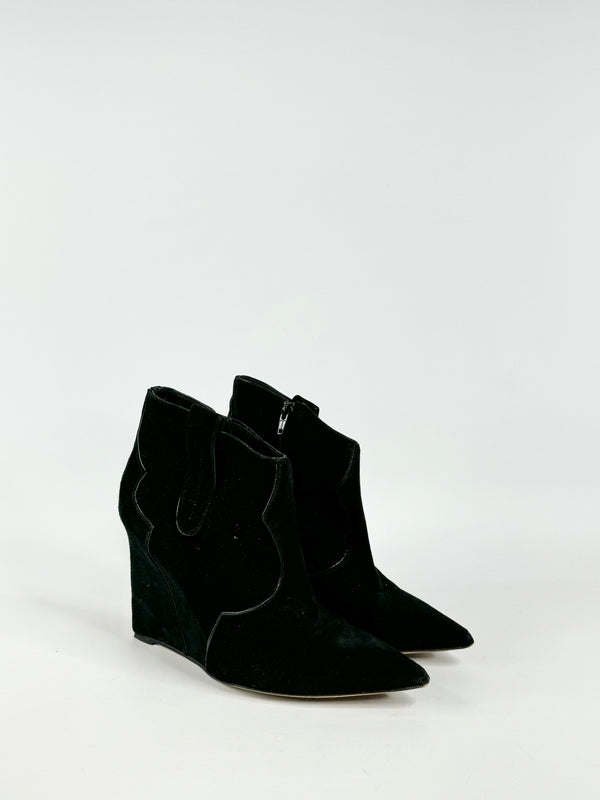 Bianca Buccheri Black Suede Wedge Boots - EU40