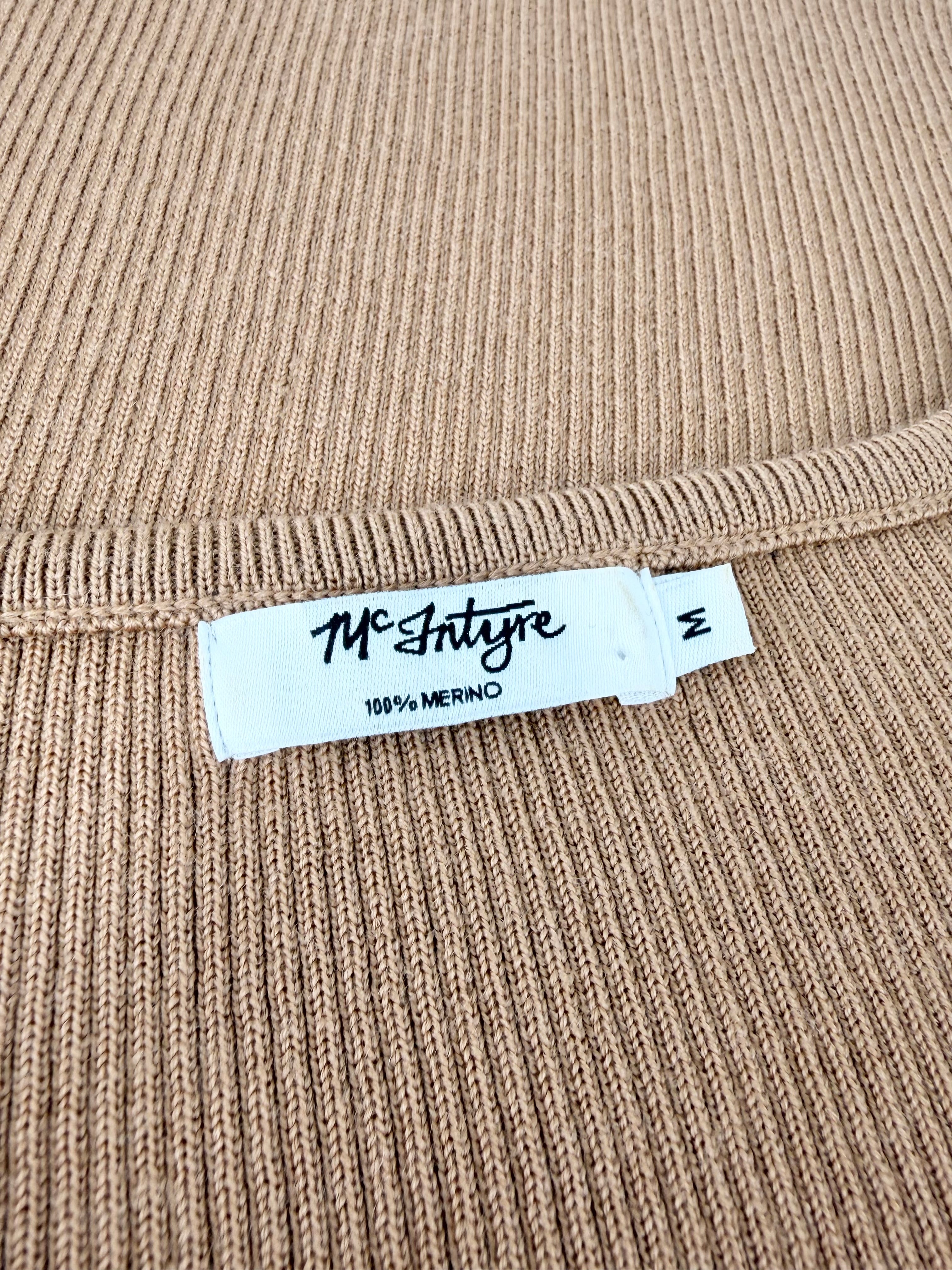 McIntyre Merino Khaki Scoop Neck Sleeveless Knit Top - AU10/12