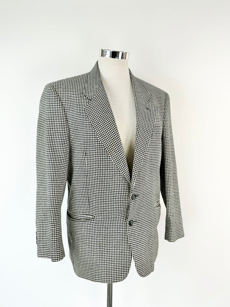 Dominican Republic Silk Houndstooth Blazer - L