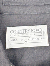 Country Road Black Linen-Blend Coat - AU10