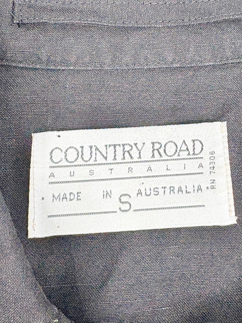 Country Road Black Linen-Blend Coat - AU10