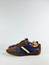 Bally Electric Blue & Chocolate Contrast Sneakers - US8