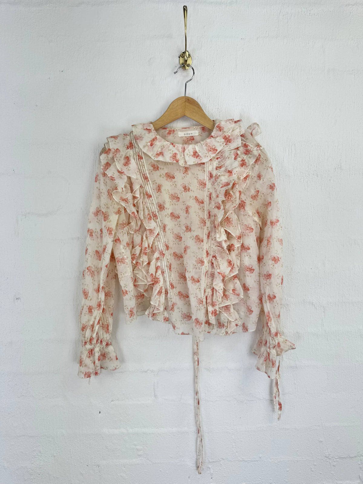 Doen Floaty Cream Poppy Patterned Blouse - AU8/10