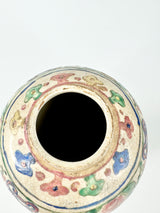 Antique Hand Painted Tall Floral Porcelain Vase