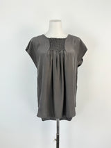Lee Mathews Slate Grey Silk Blouse - AU8