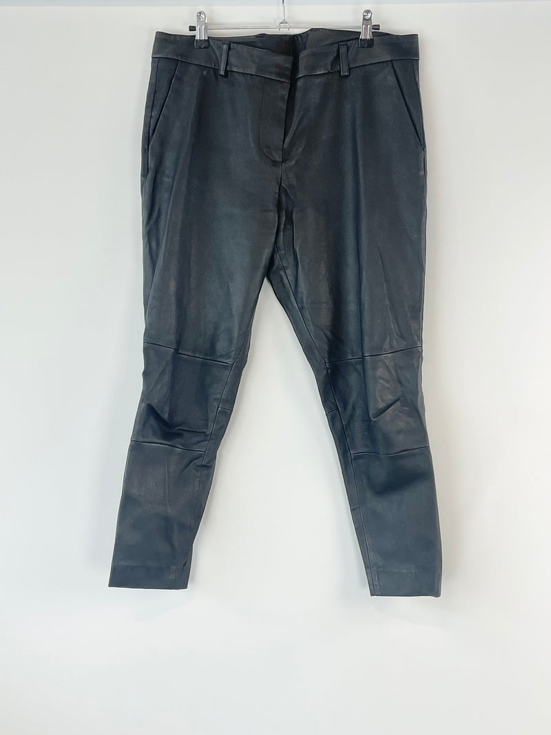 Hi Lo Black Leather Stretch 'Boyfriend' Pant - AU12