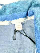 Scotch & Soda Blue & White Stripe Paisley Pattern Top NWT - XXL
