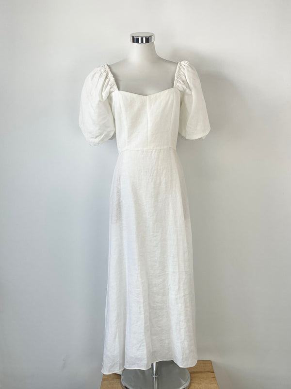 Bec + Bridge Ivory 'Evelyn' Linen Midi Dress - AU10
