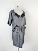 Spijkers En Spijkers Grey Silk Dress - AU12