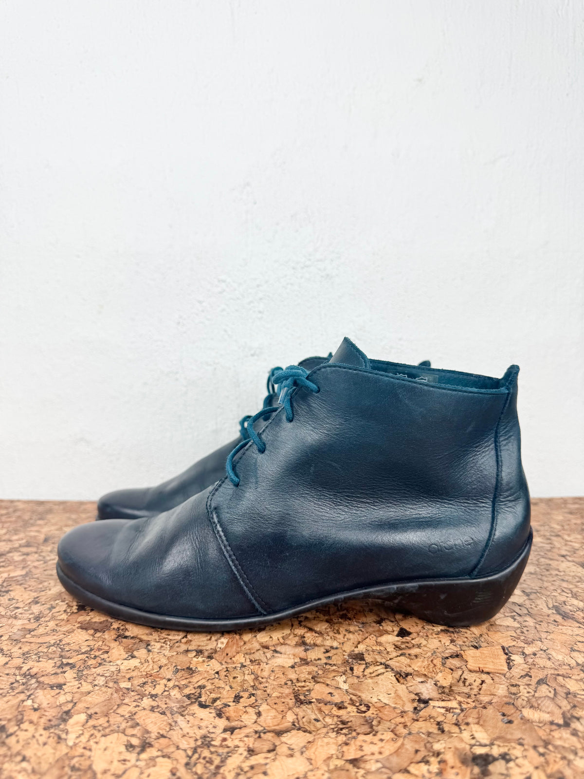 Arche Petroleum Green Leather Lace Ups - EU40
