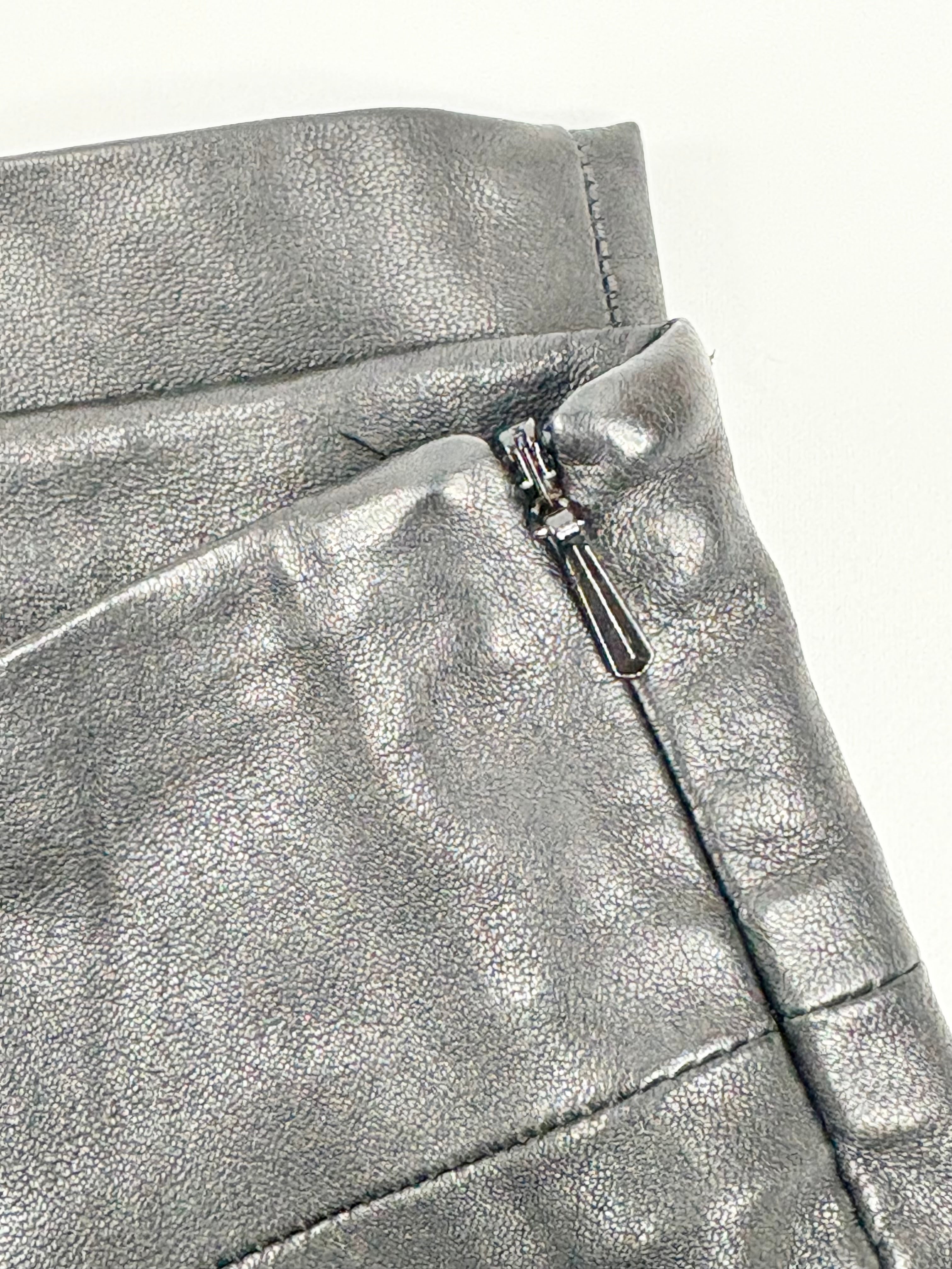 Joseph Black Leather 'Claire' Midi Skirt - AU10/12