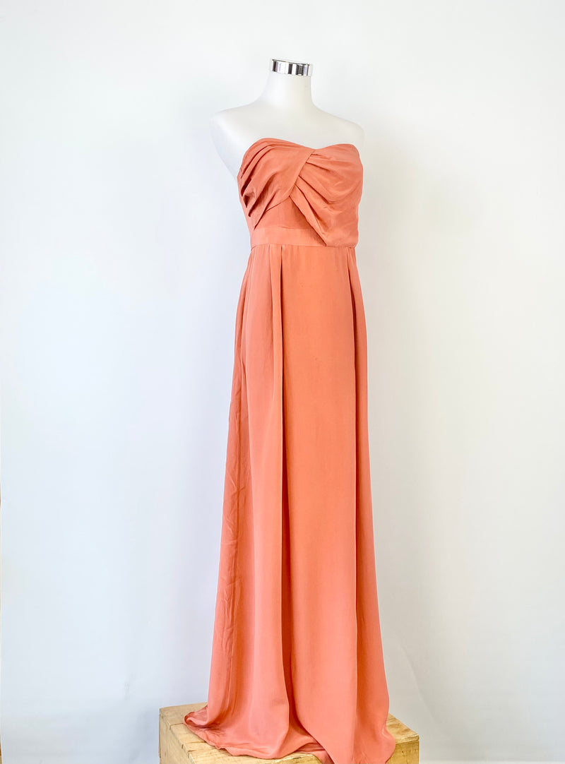 Zimmermann Strapless Silk Coral Gown - AU10