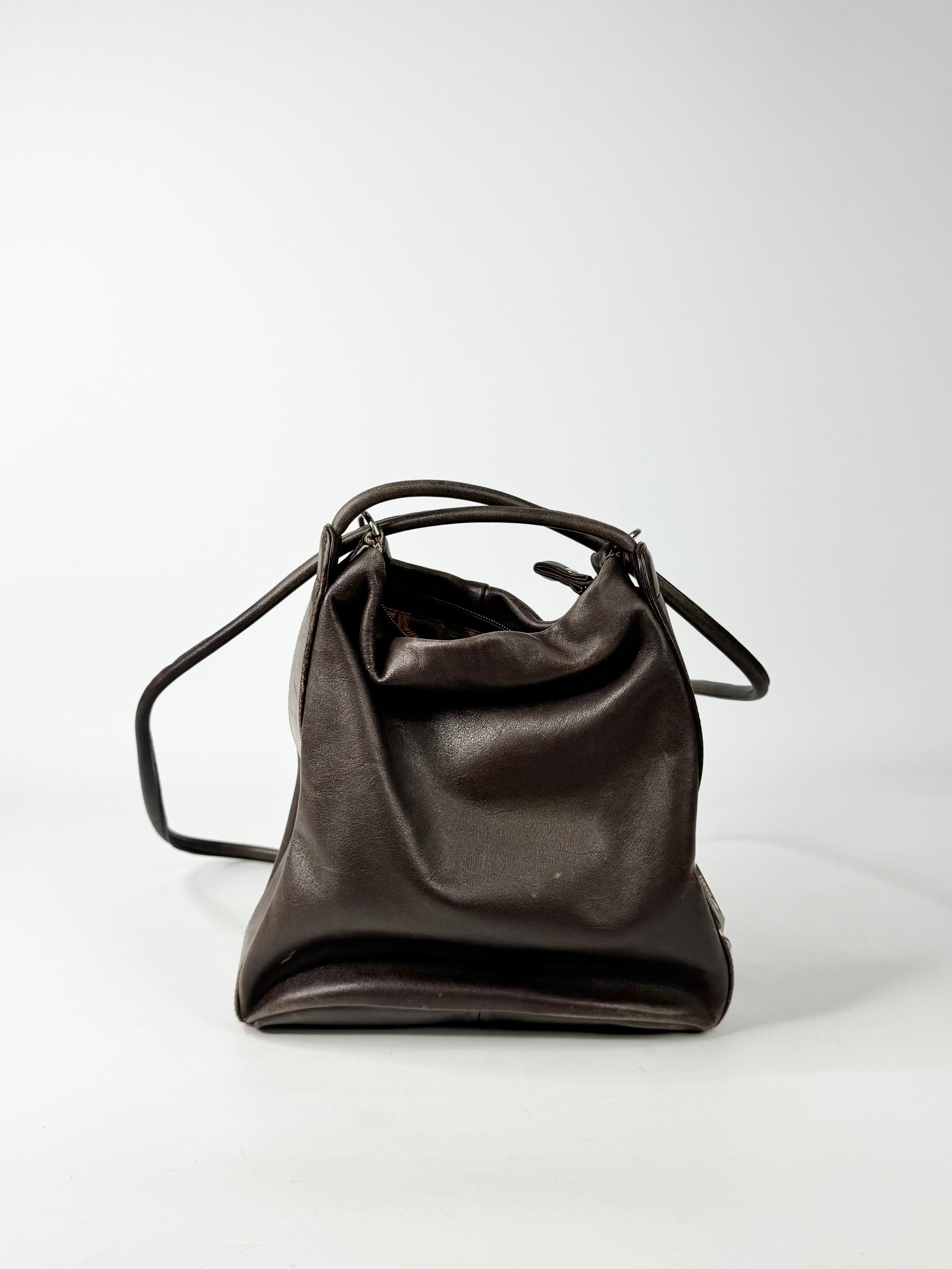 MFW 'Donhil' Convertible Brown Leather Saddle Bag