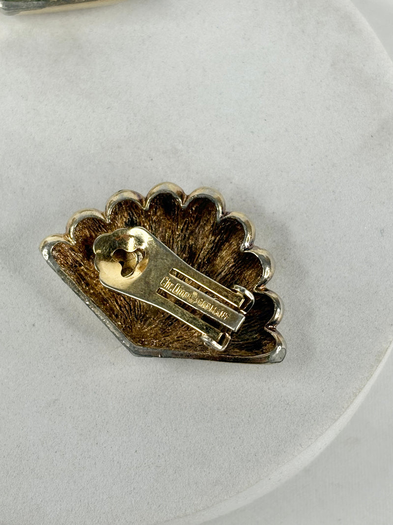 80s Vintage Christian Dior Shell Clip On Earrings