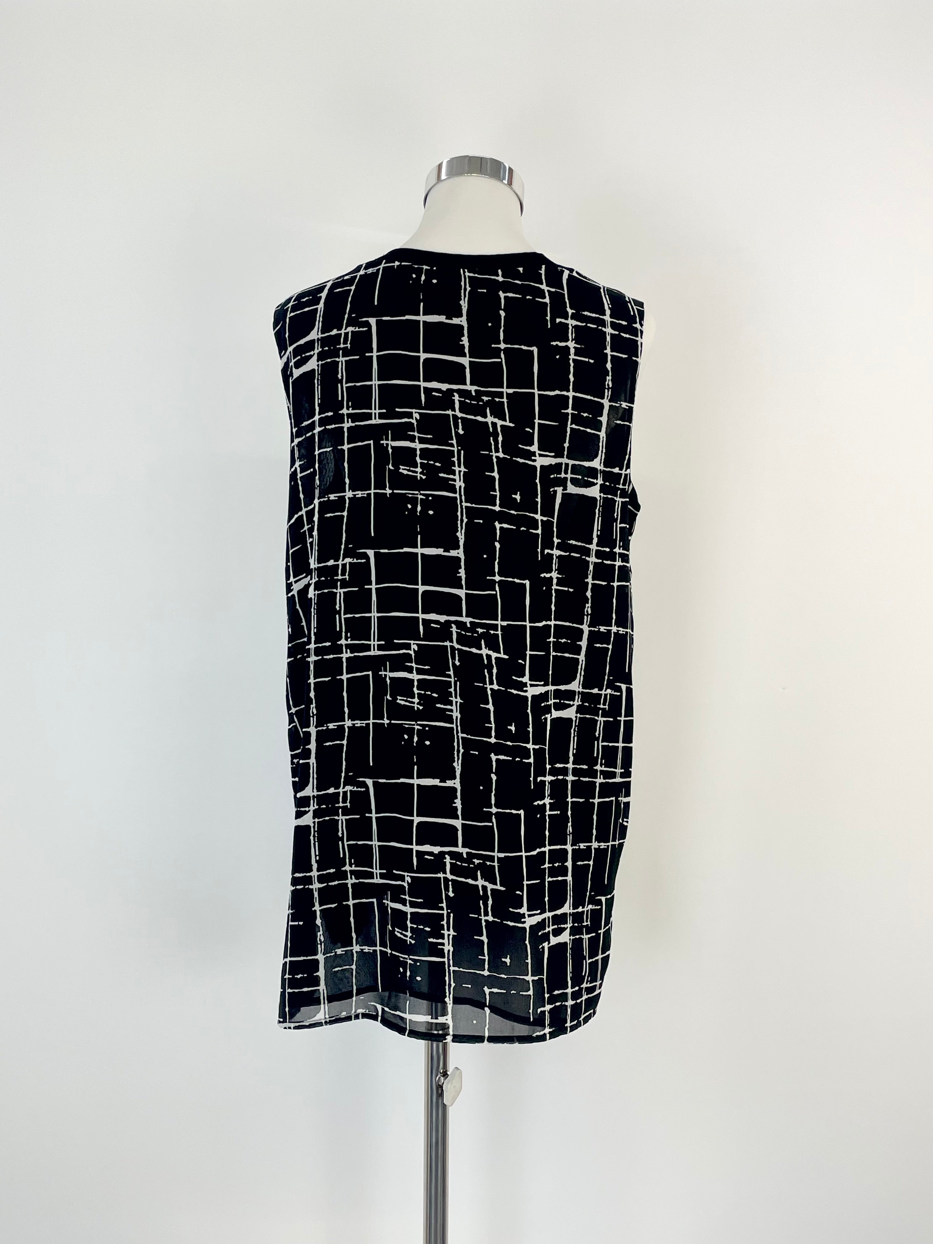 Calvin Klein Black & White Geometric Print Tank Top - AU10