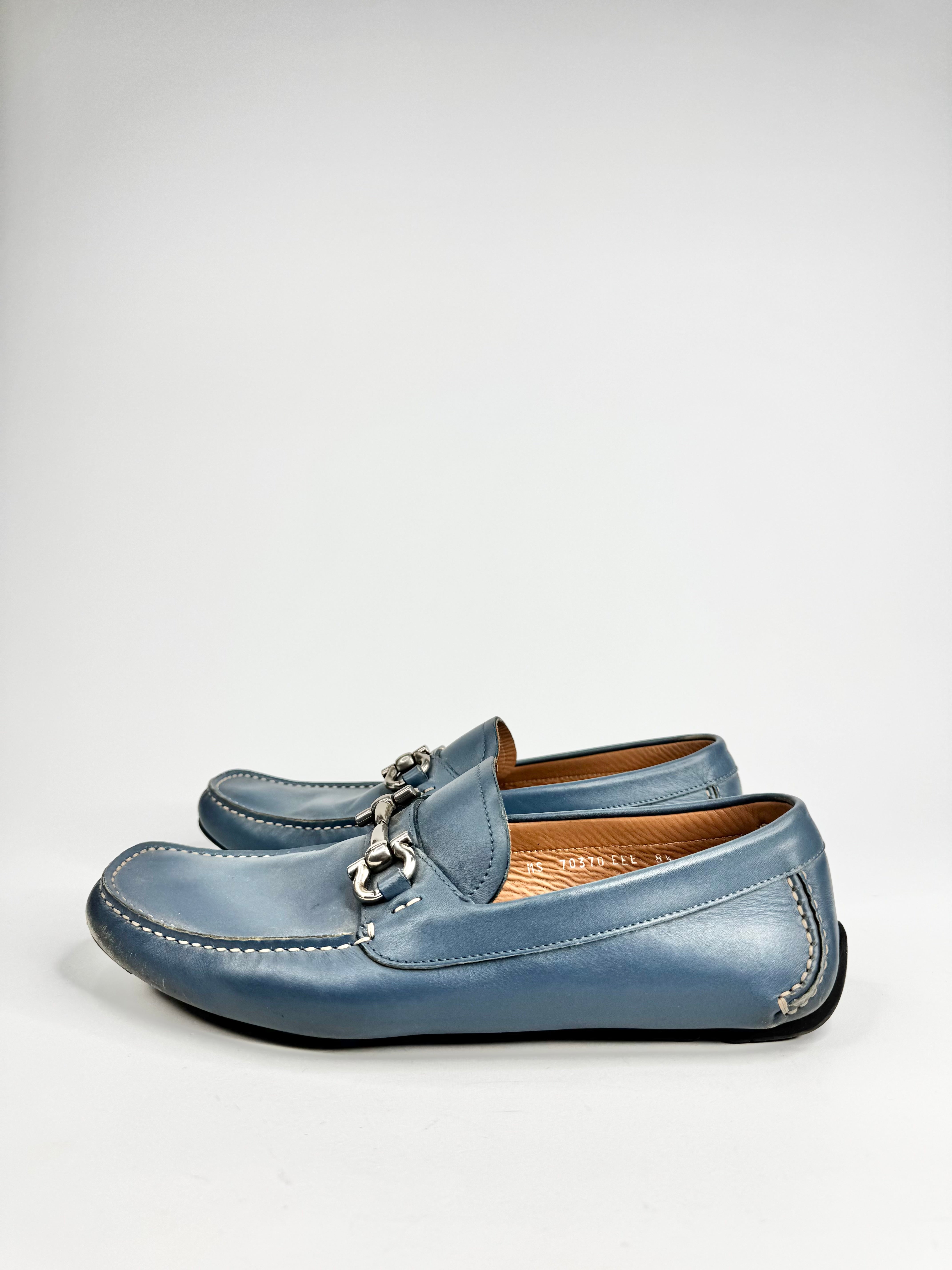 Salvatore Ferragamo Blue Horsebit Loafers - EU 8.5
