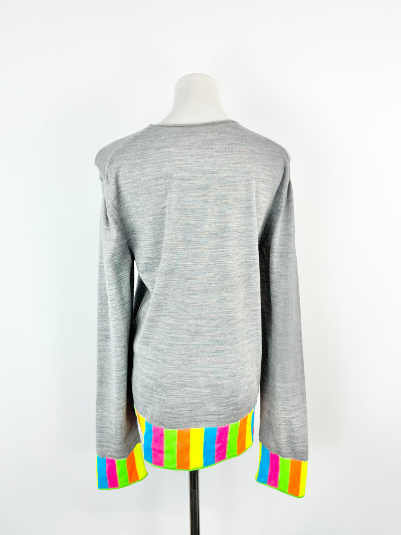 Comme des Garçons Grey Fluro Trim Top - M