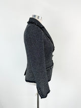 Veronica Beard Black & Silver Woven Blazer - AU12