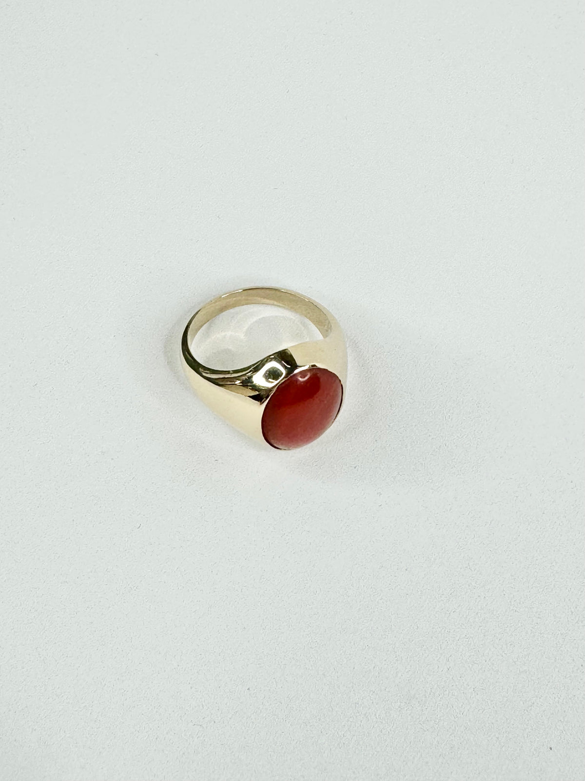 Mid Century 9ct Gold & Cabochon Men's Ring